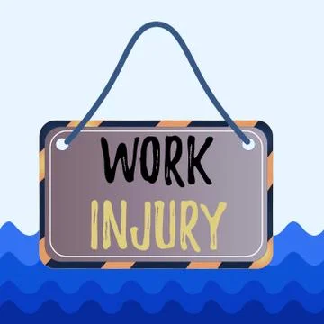 Conceptual hand writing showing Work Injury. Business photo showcasing Accident Illustrazione stock