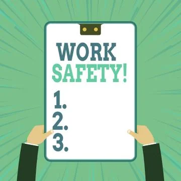 Conceptual hand writing showing Work Safety. Business photo text policies and Stock Illustration