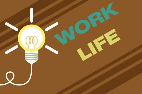 Conceptual hand writing showing Work Life. Business photo text An everyday task 스톡 일러스트