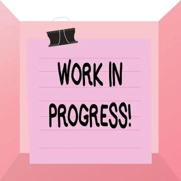 Conceptual hand writing showing Work In Progress. Business photo text unfinished Stock Illustration