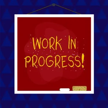Conceptual hand writing showing Work In Progress. Business photo showcasing Illustrazione stock