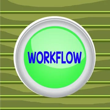Conceptual hand writing showing Workflow. Business photo showcasing Series of Illustrazione stock