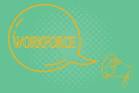 Conceptual hand writing showing Workforce. Business photo showcasing Group of Stockillustratie