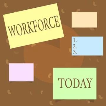 Conceptual hand writing showing Workforce. Business photo text Group of showing 스톡 일러스트