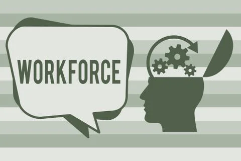 Conceptual hand writing showing Workforce. Business photo text Group of showing Illustrazione stock