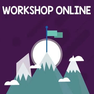 Conceptual hand writing showing Workshop Online. Business photo text room or Stock Illustration
