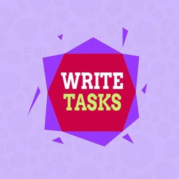 Conceptual hand writing showing Write Tasks. Business photo showcasing assigned Stock Illustration