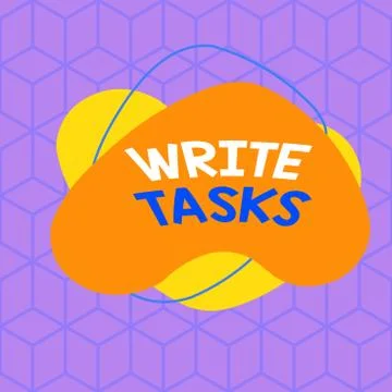 Conceptual hand writing showing Write Tasks. Business photo showcasing assigned Stock Illustration