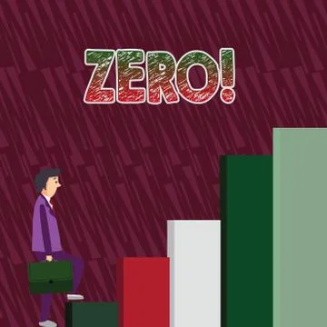 Conceptual hand writing showing Zero. Business photo text The emptiness 스톡 일러스트
