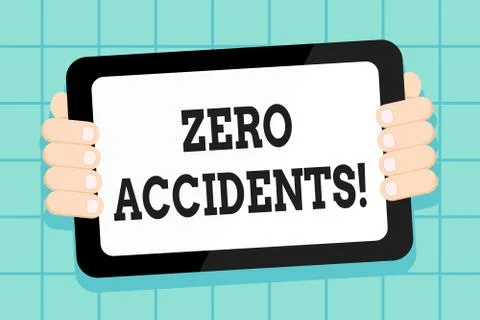 Conceptual hand writing showing Zero Accidents. Business photo showcasing Stock Illustration