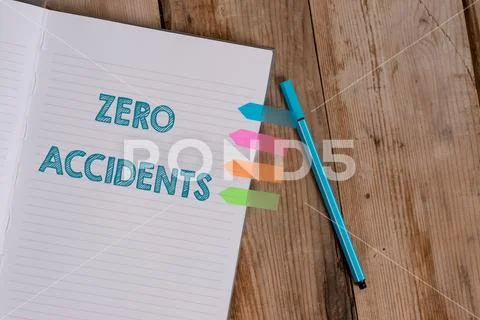 Conceptual hand writing showing Zero Accidents. Business photo text important Stock Photos