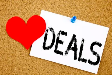 Conceptual hand writing text caption inspiration showing Deals concept for Ad 스톡 사진
