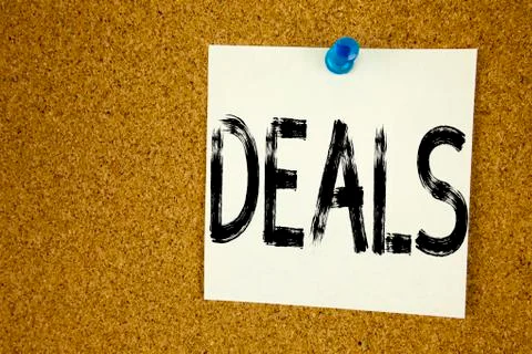 Conceptual hand writing text caption inspiration showing Deals. Business conc 스톡 사진