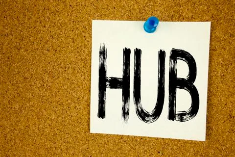 Conceptual hand writing text caption inspiration showing HUB. Business concep 스톡 사진
