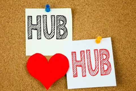 Conceptual hand writing text caption inspiration showing HUB concept for HUB  스톡 사진
