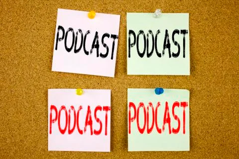 Conceptual hand writing text caption inspiration showing Podcast Business con 스톡 사진