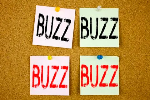 Conceptual hand writing text caption inspiration showing Buzz Business concep Stock Photos