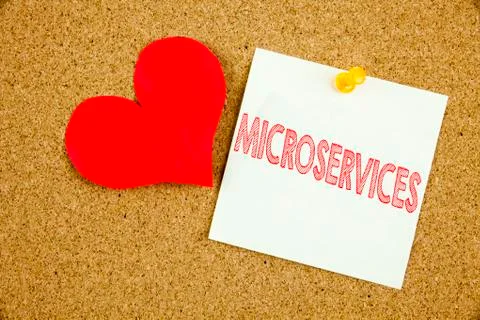 Conceptual hand writing text caption inspiration showing Microservices concep Stock Photos