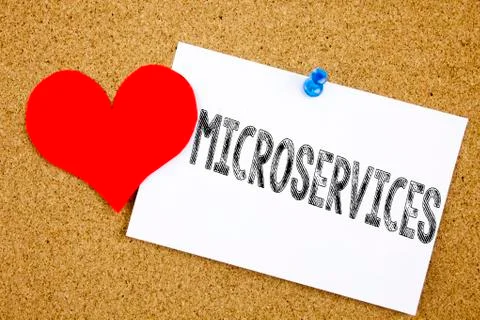 Conceptual hand writing text caption inspiration showing Microservices concep Stock Photos