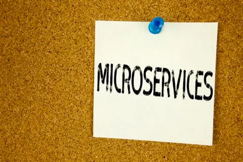 Conceptual hand writing text caption inspiration showing Microservices. Busin Stock Photos