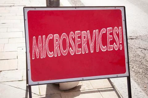 Conceptual hand writing text caption inspiration showing Microservices. Busin Stock Photos