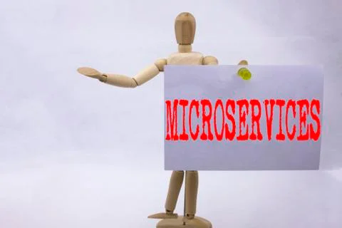 Conceptual hand writing text caption inspiration showing Microservices Busine Stock Photos
