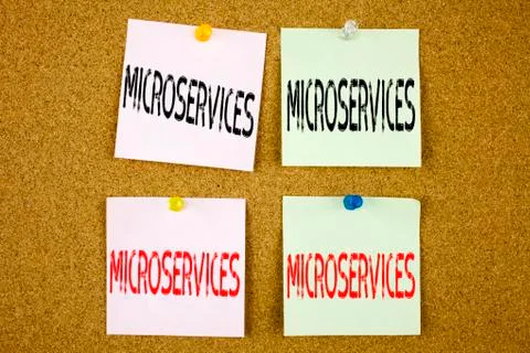 Conceptual hand writing text caption inspiration showing Microservices Busine Stock Photos