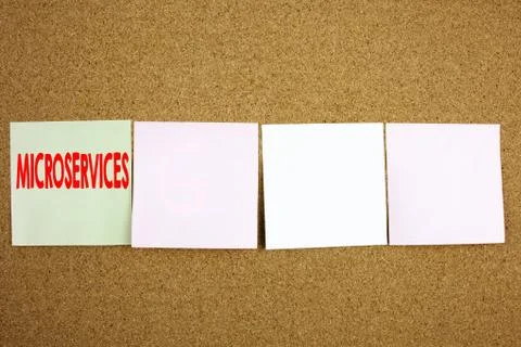 Conceptual hand writing text caption inspiration showing Microservices Busine Stock Photos