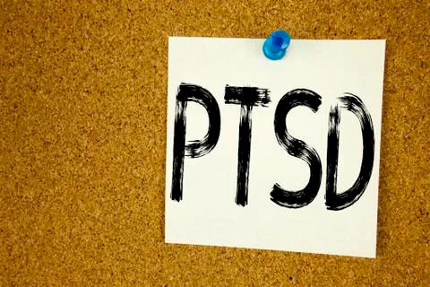 Conceptual hand writing text caption inspiration showing PTSD Post-Traumatic  Stock Photos