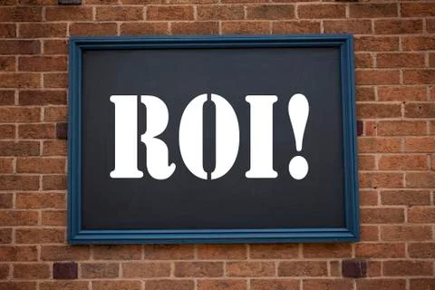 Conceptual hand writing text caption showing announcement ROI. Business conce Stock Photos