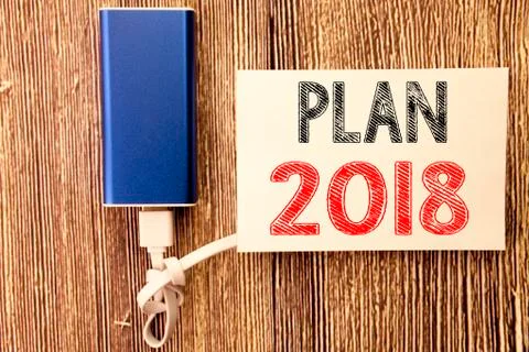 Conceptual hand writing text caption inspiration showing Plan 2018. Business  Stock Photos