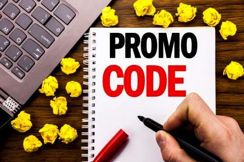 Conceptual hand writing text caption Promo Code. Business concept for Promoti 스톡 사진