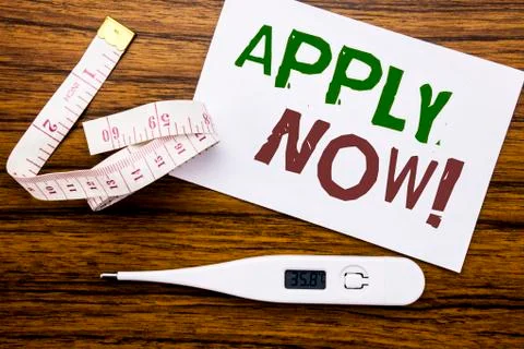 Conceptual hand writing text caption showing Apply Now. Business concept for  Fotos Stock