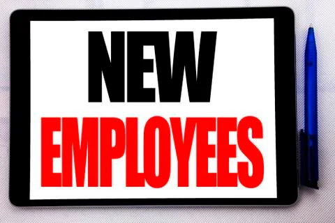 Conceptual hand writing text caption inspiration showing New Employees. Busin Foto stock