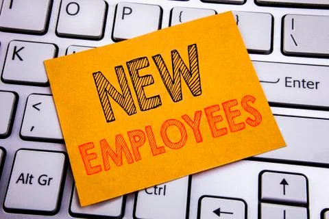 Conceptual hand writing text caption inspiration showing New Employees. Busin Foto stock