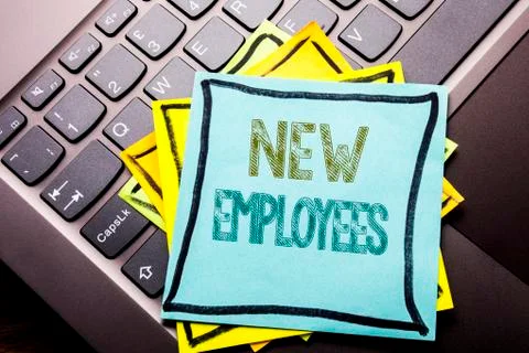 Conceptual hand writing text caption inspiration showing New Employees. Busin Foto stock