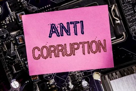 Conceptual hand writing text caption inspiration showing Anti Corruption. Bus Stock Photos