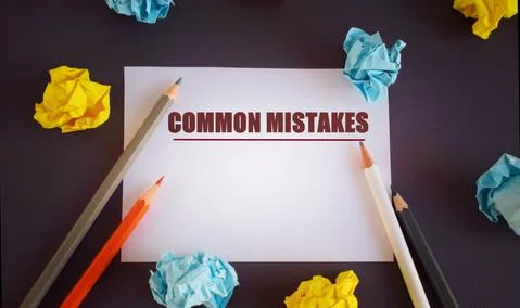 Conceptual hand writing text caption inspiration showing Common Mistakes. Bus Stock Photos
