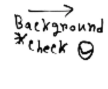 Conceptual hand written background check label with background, handwritten Stock Illustration