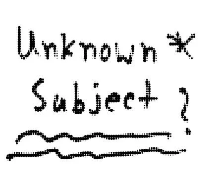 Conceptual hand written unknown subject label with handwritten, question Stock Illustration