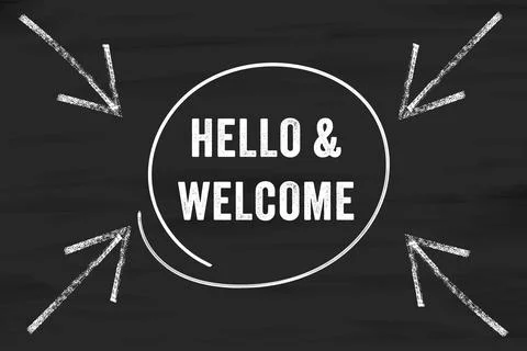 Conceptual hello and welcome symbol Stock Illustration