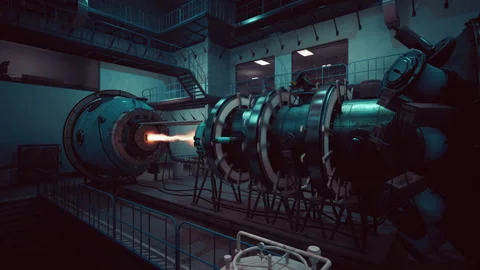 Conceptual high tech power plant thermonuclear or nuclear reactor Видео 233985208