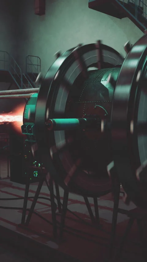 Conceptual high tech power plant thermonuclear or nuclear reactor Stock Footage 293767318