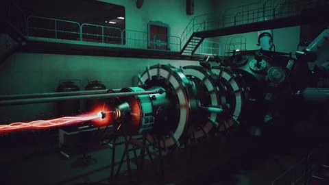 Conceptual high tech power plant thermonuclear or nuclear reactor Stock Illustration