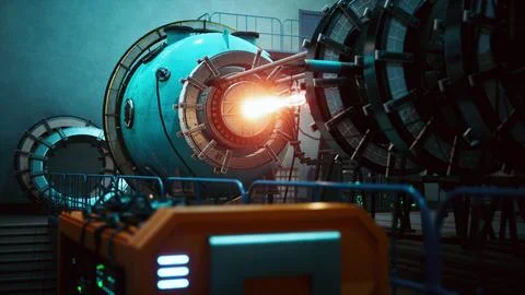 Conceptual high tech power thermonuclear or nuclear reactor Stock Illustration