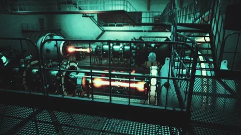Conceptual high tech power thermonuclear or nuclear reactor Stock Illustration