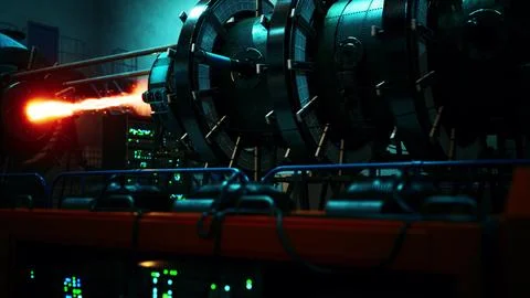 Conceptual high tech power thermonuclear or nuclear reactor Stock Illustration