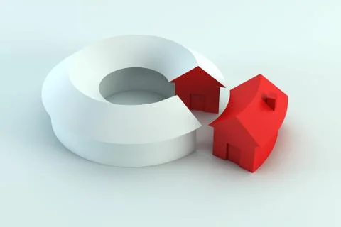 Conceptual house diagram 3d render Stock-Illustration