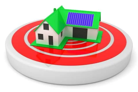 Conceptual house on target Stock Illustration