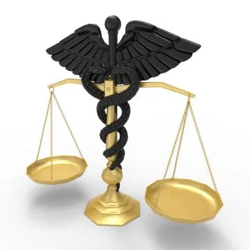 Conceptual idea of justice in medicine 3d rendering 库存插图